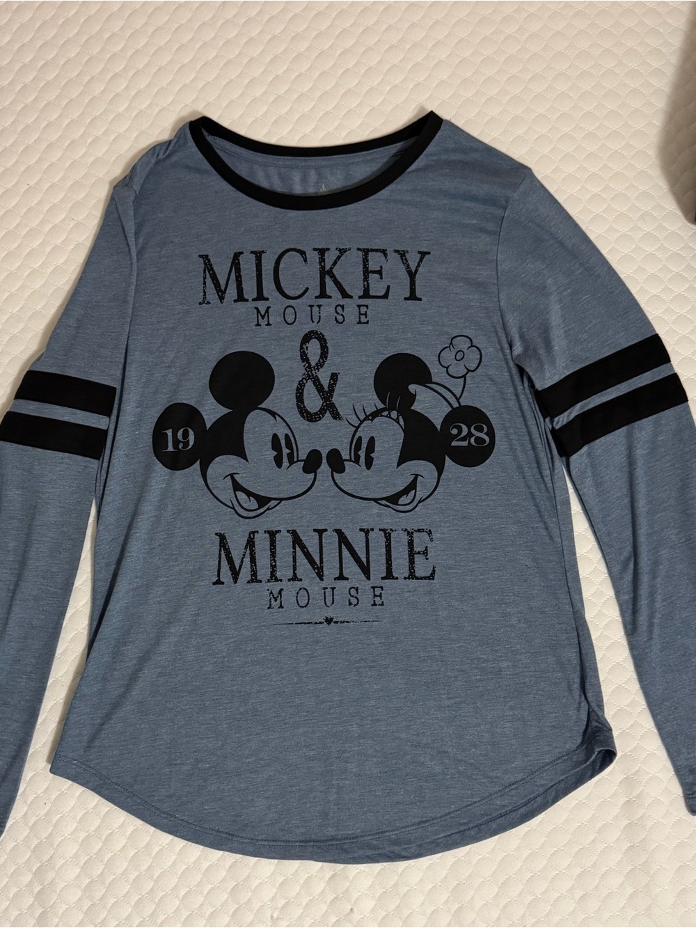 Officially Licensed Disney Store Mickey & Minnie Mouse Long Sleeve Tee Shirt